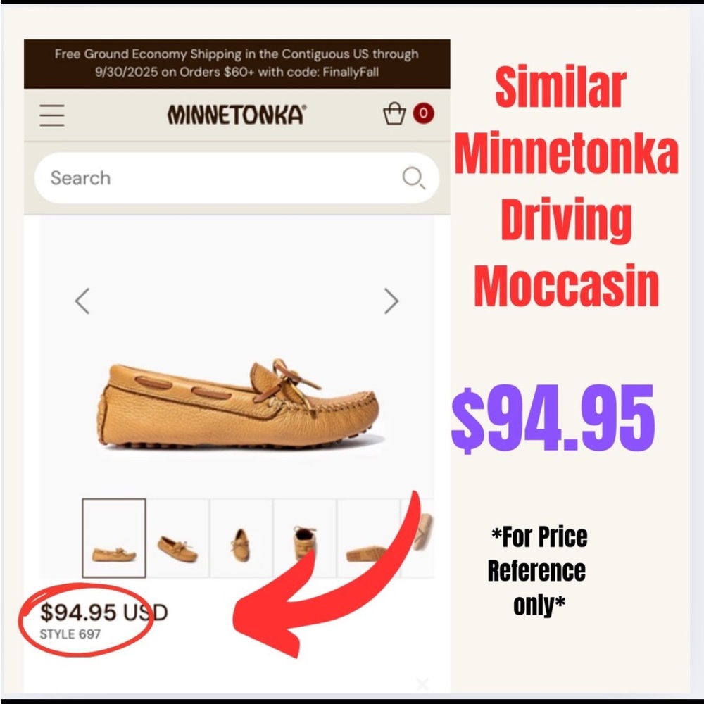 Minnetonka Women’s Deerskin Driving Moccasin in Genuine Deerskin Leather Sz 5 - Picture 4 of 10